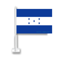 Drapeau du Honduras pour voiture, drapeau pour fenêtre de voiture en polyester, mât inclus, décorations patriotiques pour les célébrations de festivals et les défilés