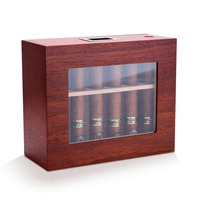 Boîte à cigares personnalisée en bois de cèdre avec finition laquée, style américain moderne et luxueux, avec fenêtres transparentes, logo personnalisé