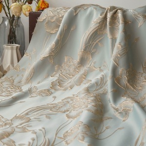 Nouveau Style 100% Polyester Brocart Jacquard Tissu Brillant Fleur <span class=keywords><strong>Hiver</strong></span> Fil Teint pour Garçons Vêtements Robes De Mariée Couleur Bleue - Product Image 1