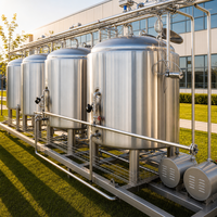 Station CIP Tonsen 2000L à 4 cuves en acier inoxydable avec système CIP à double enveloppe pour la production de bière et de boissons à grande échelle