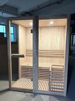 Amateur de cèdre 	 Sauna sec compact en bois de pruche avec chauffage électrique et éclairage LED pour le bien-être à domicile