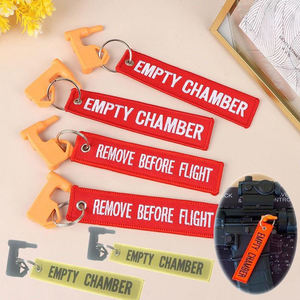 ป้ายกุญแจปักลายแบบกำหนดเองจากโรงงาน พร้อมข้อความ "Remove Before Flight"  ตกแต่งสไตล์ทหาร พร้อมห่วงคล้องแบบปลดเร็ว - Product Image 2