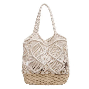 Bolso de playa de rafia de lujo hecho a mano para mujer, tejido a crochet, hueco, para verano, envío rápido, pedido mixto al por mayor - Product Image 2
