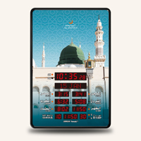 Jam Dinding Besar Masjid AL FATIHA 2026 Kalender Hijriah Gregorian Koneksi Nirkabel Pengingat Adzan Subuh