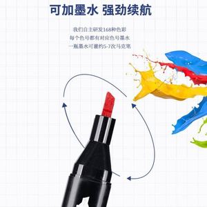ปากกามาร์คเกอร์ USA Mairun รุ่น 406 หัวคู่ กันน้ำ สีติดทนนาน สำหรับศิลปิน ใช้แอลกอฮอล์ มีให้เลือก 12-168 สี - Product Image 2