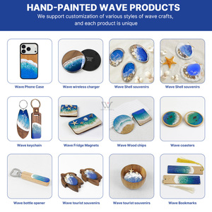 Letrero Decorativo de <span class=keywords><strong>Madera</strong></span> con Resina, Diseño de Ola Oceánica, Llavero de <span class=keywords><strong>Madera</strong></span> con Forma de Tabla de Surf, Estilo Náutico, Decoración para Colgar <span class=keywords><strong>en</strong></span> la Pared del Hogar - Product Image 5