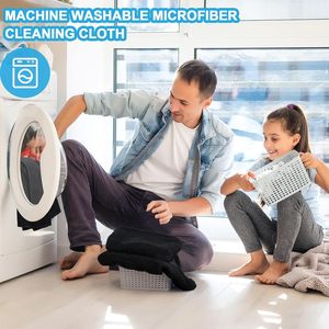 ผ้าทำความสะอาดไมโครไฟเบอร์16 ''x 16'' ผ้าขนหนูไมโครไฟเบอร์อเนกประสงค์สำหรับทำความสะอาด (สีดำ) - Product Image 6