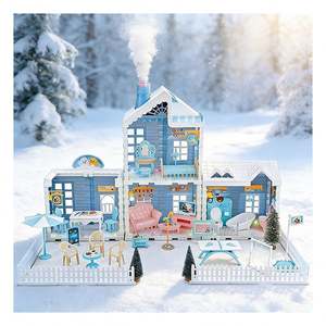 Casa de Muñecas de Plástico de Lujo, Juego de Simulación con Piscina, Tobogán, Ascensor, Balcón y Muebles, Regalo para Niños y Niñas Pequeños - Product Image 5