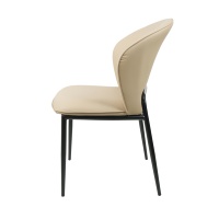 Chaise de luxe minimaliste en fer et cuir PU, avec un design durable, pieds en métal, haut de gamme pour la maison, le bureau et l'hôtel