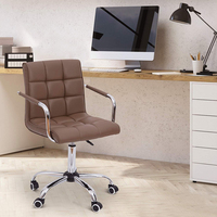 Chaise de bureau moderne avec accoudoir en cuir Pu, fauteuil de direction réglable pour ordinateur à la maison avec 360 roues pivotantes