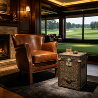 Canapé lounge individuel en cuir véritable de style américain avec rivets - Fauteuil de salon pour hôtel, salle de conférence, mobilier de maison