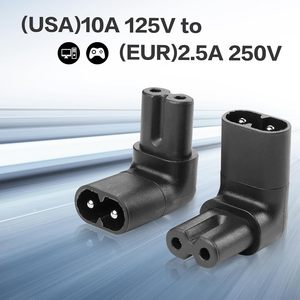 High Quality Iec Converter C7 to C8 Angle <strong>Plug</strong> Adapter Female to Male 90 Dergee Extension Power Conversion <strong>Plug</strong> - Product Image 4