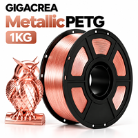 Filamen Printer 3D PETG Metalik Grosir 1.75mm 1KG Rose Gold OEM ODM Produsen Label Pribadi Pasokan Massal