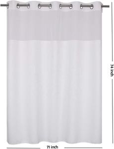Approvisionnement d'usine 71 "* 74" <span class=keywords><strong>rideau</strong></span> <span class=keywords><strong>de</strong></span> <span class=keywords><strong>douche</strong></span> chic sans crochet <span class=keywords><strong>de</strong></span> couleur blanche facile à accrocher - Product Image 3