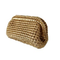 Sac à main de luxe tissé à la main en fil métallique coloré multi-texturé, style urbain minimaliste, en polyester