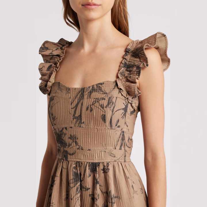 Celia Floral Retro Print Midi Sundress