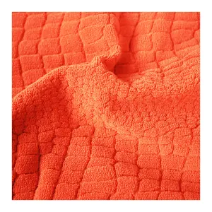 Commercio all'ingrosso della fabbrica tessuto di Terry di colore arancione su misura di colore di colore spugna tessuto tessile Jacquard tessuto Terry per la borsa