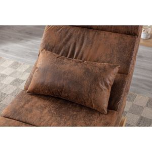 DB COOLMORE Beige Chaise berçante de salon avec repose-pieds/appui-tête Mobilier de bureau confortable pour la maison et le bar - Product Image 5