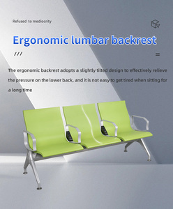 Fauteuil d'attente moderne en métal industriel HFYM pour aéroports et hôpitaux avec prise de charge USB, mobilier commercial empilable - Product Image 6
