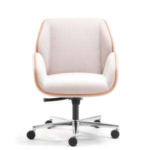 Silla de Oficina Ejecutiva Giratoria Ergonómica de Diseño Moderno Suoni con Acabado en Cuero y Estructura de Madera para Reuniones - Product Image 1
