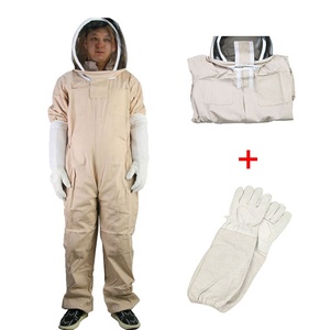 Tenue <span class=keywords><strong>d</strong></span>'<span class=keywords><strong>Apiculteur</strong></span> Blanche et Marron, Combinaison <span class=keywords><strong>d</strong></span>'Apiculture avec Voile, Équipement <span class=keywords><strong>d</strong></span>'Apiary avec Gants <span class=keywords><strong>d</strong></span>'<span class=keywords><strong>Apiculteur</strong></span> - Product Image 1