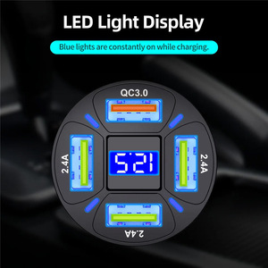 Nuevas llegadas Cargador de coche 7A con pantalla digital LED 35W <span class=keywords><strong>4</strong></span> en 1 Adaptador rápido <span class=keywords><strong>4</strong></span> Puerto USB Cargador de estación de carga de coche rápido - Product Image 6