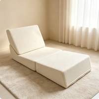 Canapé-lit compressé, fauteuil de loisirs sans accoudoirs, éponge haute densité, lit pliant réglable, mobilier pour petit espace de salon