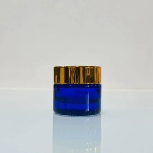 ขวดครีมแก้วใสสีฟ้าขนาด 5 กรัม 30 กรัม 50 กรัม 100 กรัม พร้อมฝาสีทอง  บรรจุภัณฑ์เครื่องสำอางรักษ์โลก  ลดราคา - Product Image 6