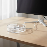 Boîte de gestion de câbles ronde en acrylique transparent, organisateur de câbles de bureau pour le rangement des fils à la maison ou au bureau, personnalisation OEM disponible