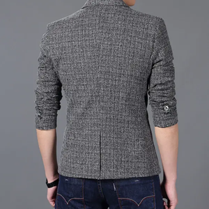 Blazer en velours noir pour hommes avec motif de fleurs de luxe <span class=keywords><strong>Veste</strong></span> de costume élégante à l'avant plat pour décontracté, affaires, fête, mariage Ensemble pour hommes - Product Image 5