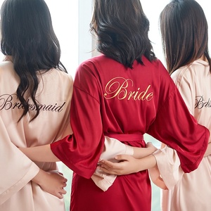 Hot <strong>Sale</strong> Personalized Embroidery Satin <strong>Robe</strong> Women Wedding Bride and Bridesmaid <strong>Robes</strong> Silk Bridal <strong>Robes</strong>