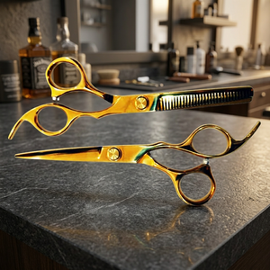Ciseaux de coiffure professionnels en acier inoxydable de qualité supérieure à 32 dents pour droitiers, pour salons de coiffure, barbiers et soins professionnels - Product Image 4