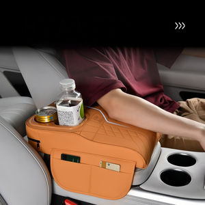 Boîte d'accoudoir de voiture en cuir multifonctionnelle de luxe Marcan avec coussin surélevé, boîte à mouchoirs, porte-gobelet et sac de rangement, ajustement standard - Product Image 3