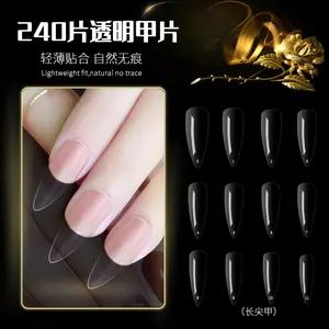 Press on Nail Packaging Box C Curve Full Cover False Nail Tips Square French Nail Tip Suppliers New Arrival 10 Shapes 240 Pcs