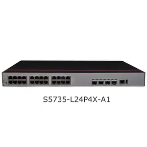 Alih S5735-L24P4X-A1 24 10/100/1000BASE-T port Ethernet, mendukung PoE + (daya melalui Ethernet) dan catu daya AC