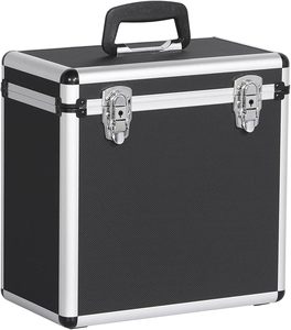 Estuche de vinilo para almacenar 50 LP para <span class=keywords><strong>DJ</strong></span> y discos, negro, Estuche de discos portátil Caja de almacenamiento de discos de vinilo - Product Image 1