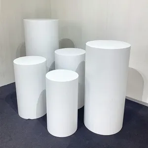 Decoração do casamento fornece branco cilíndrico sobremesa mesa adereços bolo redondo cilindro pedestal stand set para sobremesa mesa