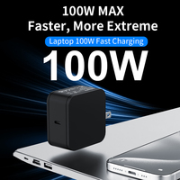 Chargeur mural rapide mini GaN 100W PD USB-C avec prise EU US UK AU, adaptateur de voyage à port unique pour Apple iPhone iPad Android ordinateur portable