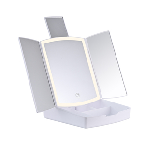 ثلاثة ألوان للاختيار منها، مرآة مكياج صغيرة قابلة للطي مع صندوق تخزين للمكياج - Product Image 3