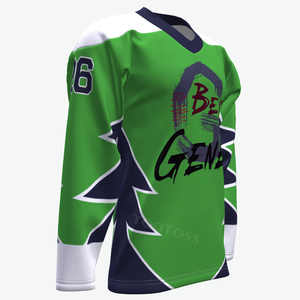 2025 usine nouveau maillot de Hockey sur glace international personnalisé matériel réversible sergé broderie Logo nom Sublimation sergé nom de l'équipe - Product Image 6