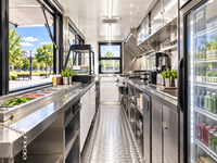 Restaurant modulaire préfabriqué en conteneur de 20 pieds à un étage, café portable, kiosque commercial extérieur éphémère