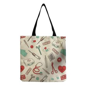 Nurse Canvas Tote Bag Cosmetic Bag <b>Large</b> Capacity Shopping Bags Shoulder <b>Handbag</b> Eco Girl <b>Handbags</b> - Product Image 2