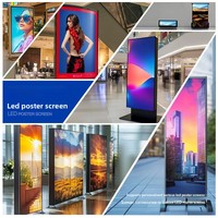 Écran LED numérique d'intérieur haute luminosité 1920x1080 16:9 portable pliable double face sur pied pour aéroport et éducation