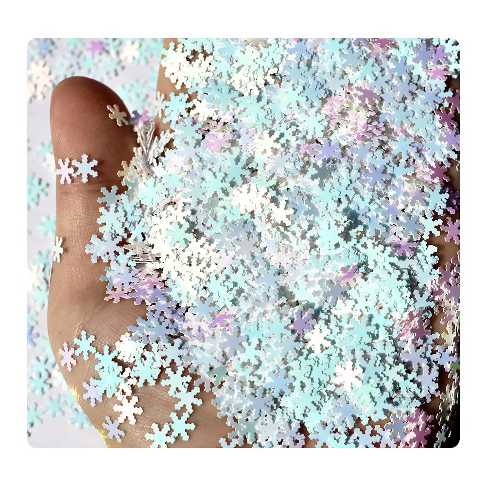 Christmas Decoration Supplies extra sparkle rainbow Snowflakes shaped glitter