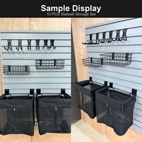 Lot de 10 organiseurs de rangement muraux pour garage, crochets robustes, paniers en fil de fer, sacs en maille, vis de fixation écologiques, noir