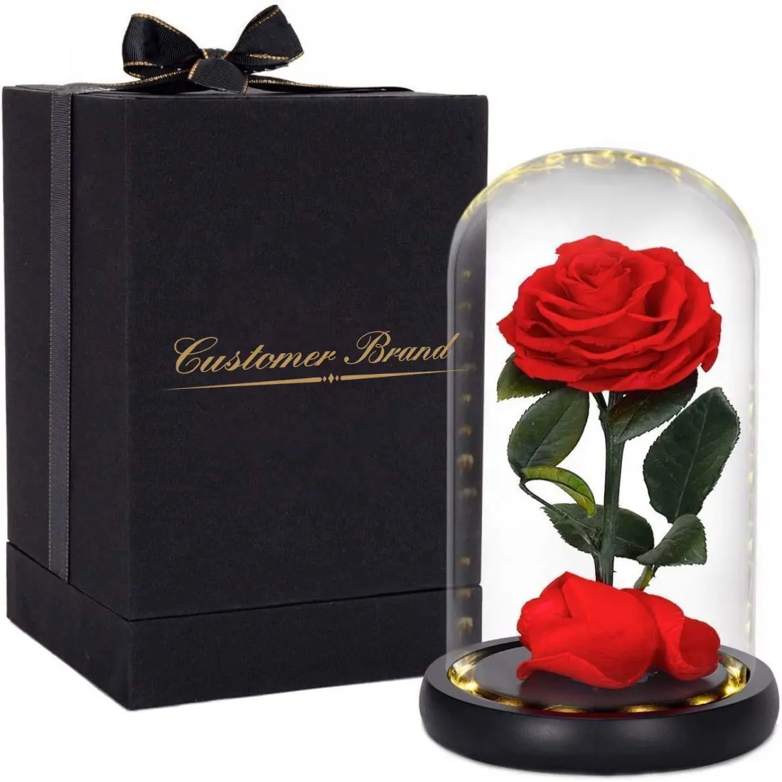Venta al por mayor de China Rosas Eternas Preservadas Valrntine's Gif By Forever Flower Preserved Roses In Glass Dome For Mother Day