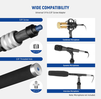 NEEWER MS 300C Perche télescopique en fibre de carbone pour micro, 9,8 pi (300 cm), 5 sections, avec adaptateurs à vis, sangles de câble, sangle d'épaule et sac
