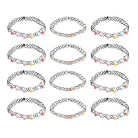 Lot de 12 colliers ras-du-cou élastiques style ethnique bohème, colorés, avec motifs ours et fleurs, pour femmes, bijoux fantaisie, colliers de clavicule effet tatouage