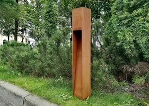 Lampes de poteau décoratives sculptées en corten résistantes aux intempéries pour l'extérieur - Product Image 6