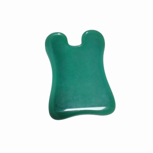 Custom Logo Green Glass Guasha Board Ergonomic Handle Design for Easy Grip - Product Image 3